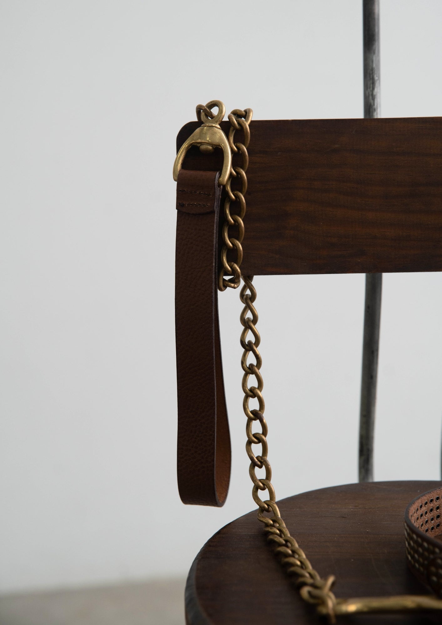 Tribeca - Studded Dog Collar & Brass Chain