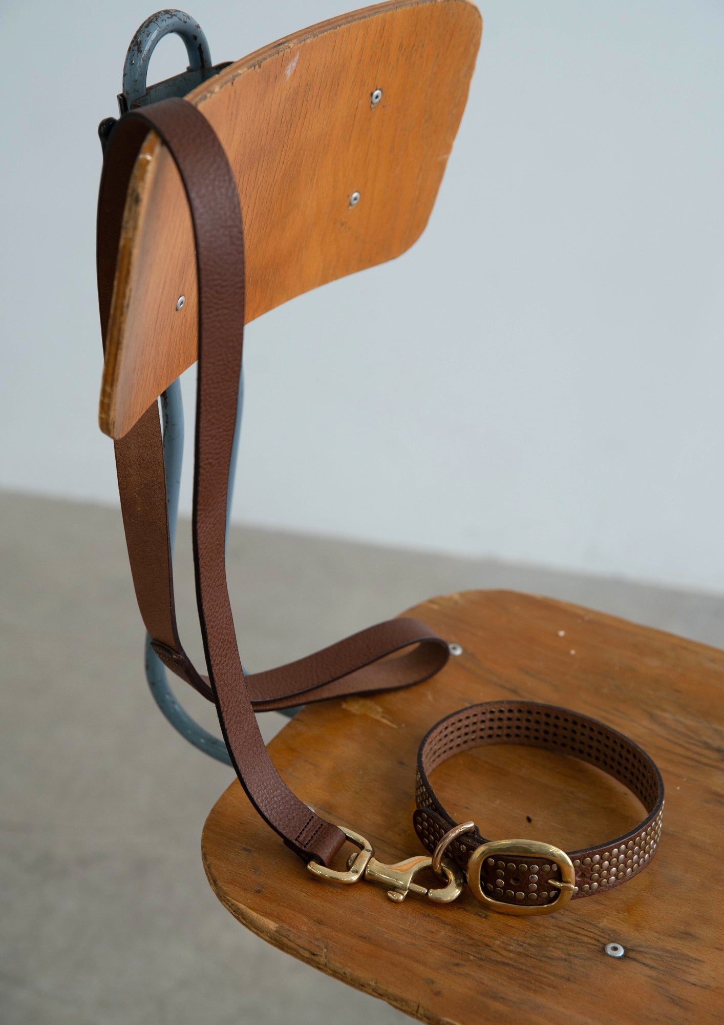 Tribeca - Studded Dog Collar & Leather Leash